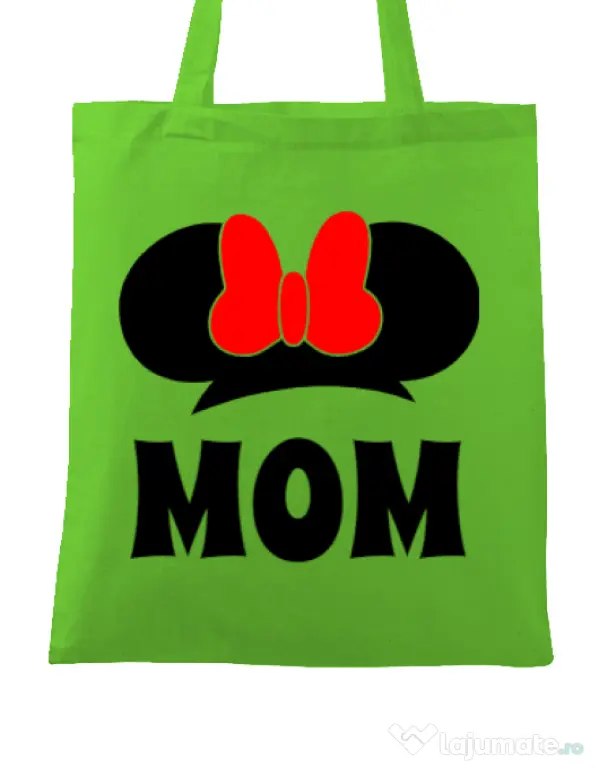 Sacosa din panza Mouse mom Verde mar