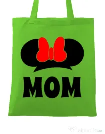 Sacosa din panza Mouse mom Verde mar