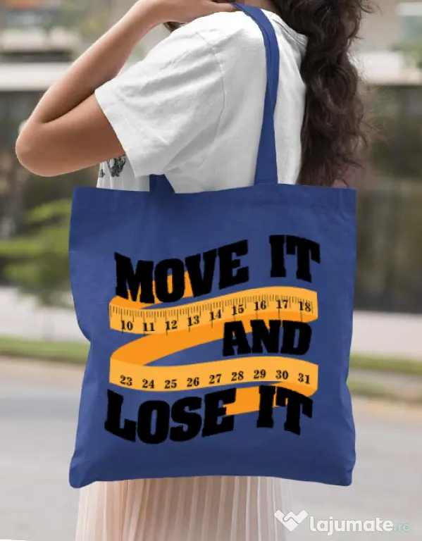 Sacosa din panza Move it and lose it Albastru regal