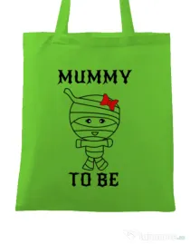 Sacosa din panza Mummy to be girl Verde mar