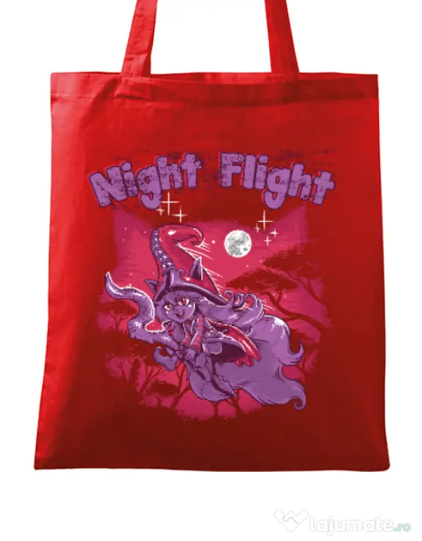 Sacosa din panza Night flight Rosu