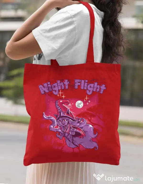 Sacosa din panza Night flight Rosu