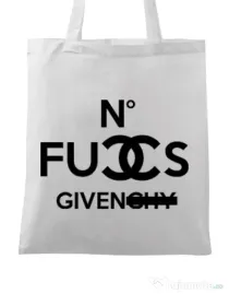 Sacosa din panza No fucks given Alb