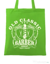 Sacosa din panza Old Classic Barber Verde mar