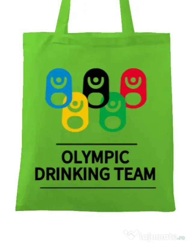 Sacosa din panza Olympic drinking team Verde mar