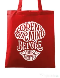Sacosa din panza Open your mind Rosu