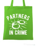 Sacosa din panza Partners in crime 2 Verde mar