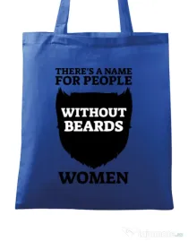 Sacosa din panza People without beards Albastru regal