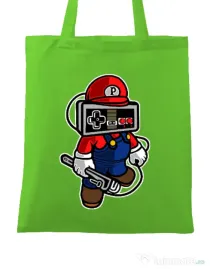 Sacosa din panza Player head Verde mar