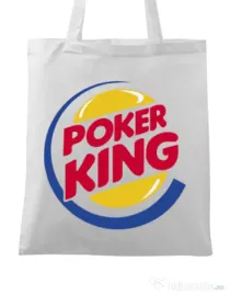 Sacosa din panza Poker King Alb