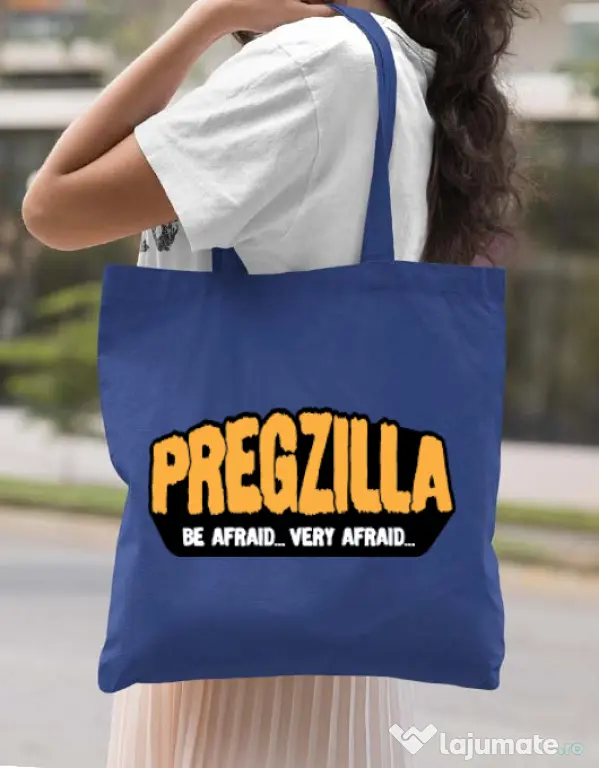 Sacosa din panza Pregzilla Albastru regal