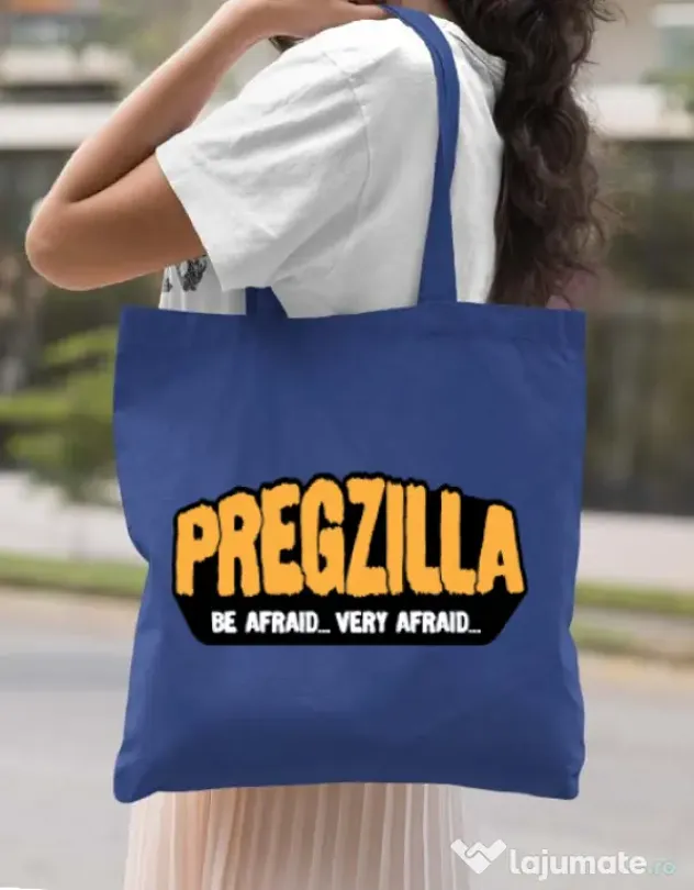 Sacosa din panza Pregzilla Albastru regal