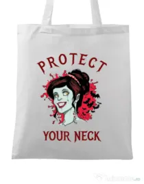 Sacosa din panza Protect your neck Alb