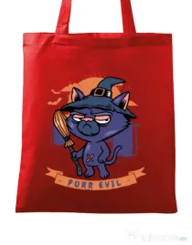 Sacosa din panza Purr halloween Rosu