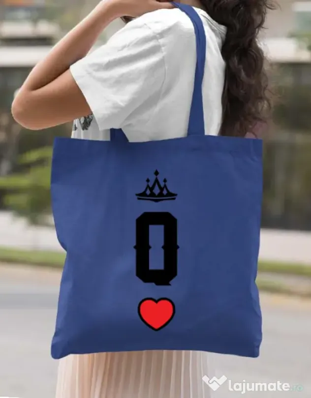 Sacosa din panza Queen Albastru regal