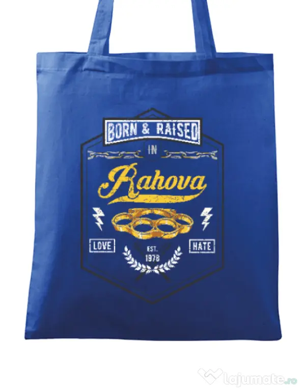 Sacosa din panza Rahova Albastru regal