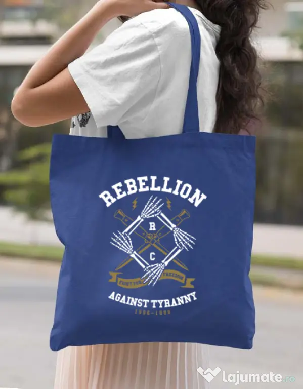 Sacosa din panza Rebellion Albastru regal