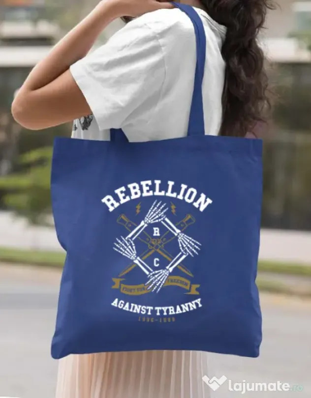 Sacosa din panza Rebellion Albastru regal