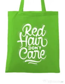 Sacosa din panza Red Hair Dont Care Verde mar