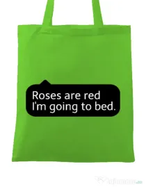 Sacosa din panza Roses are red Verde mar