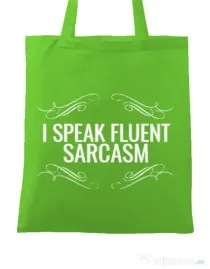 Sacosa din panza Sarcasm Verde mar