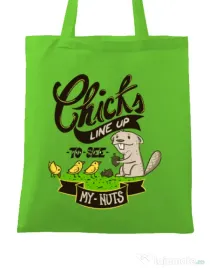 Sacosa din panza See my nuts Verde mar