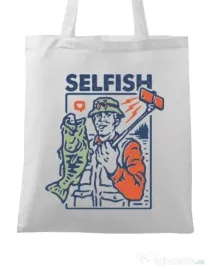Sacosa din panza SELFISH Alb
