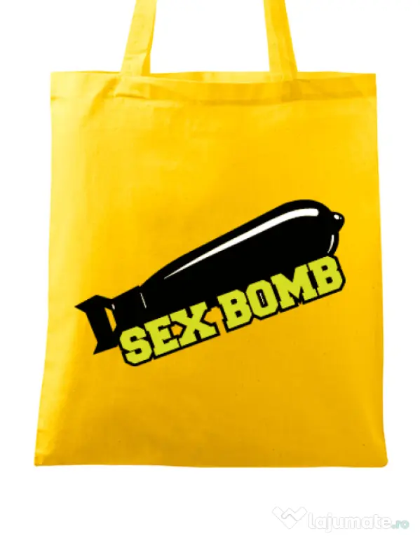 Sacosa din panza Sex bomb Galben