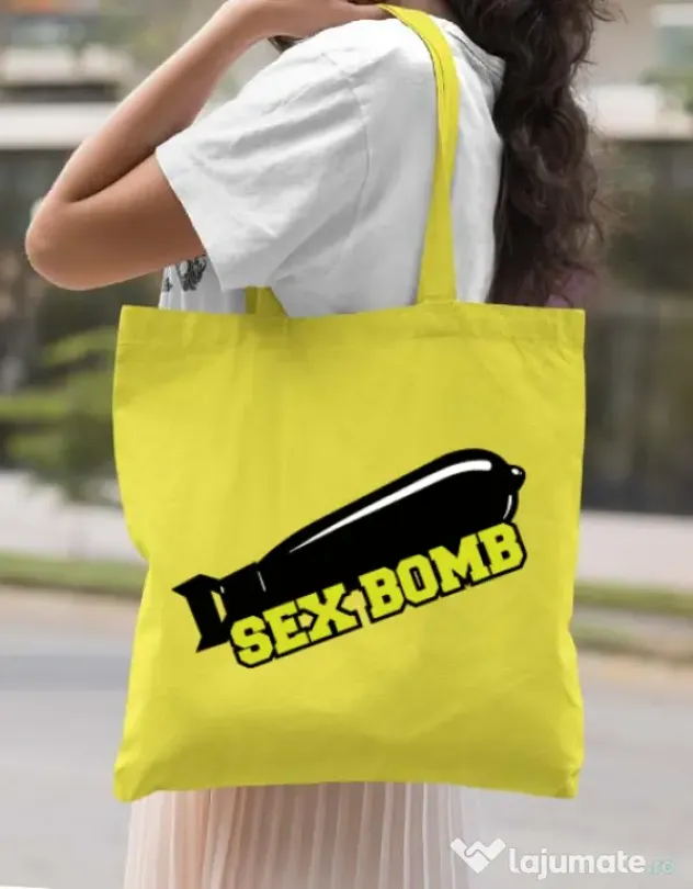 Sacosa din panza Sex bomb Galben
