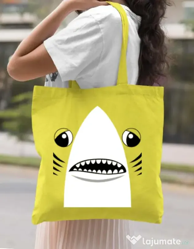 Sacosa din panza Shark suit Galben