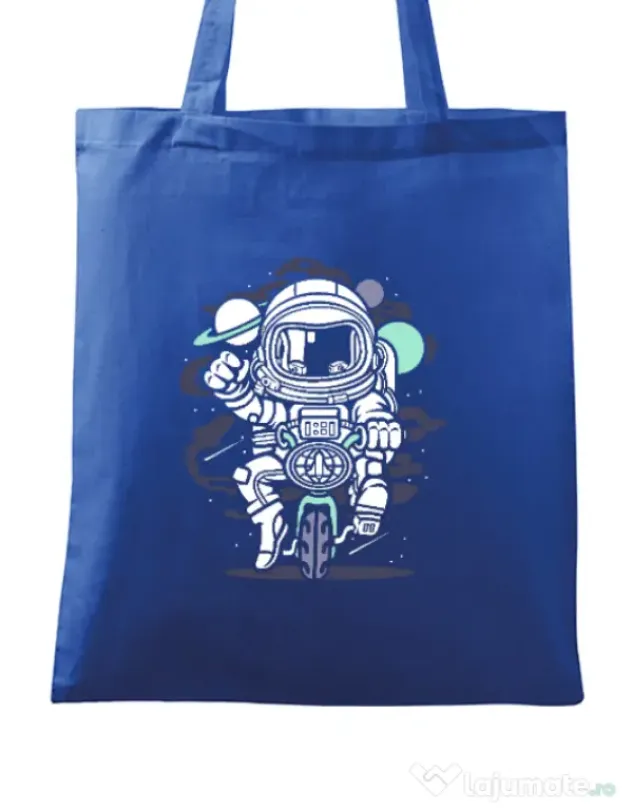 Sacosa din panza Space Bike Albastru regal