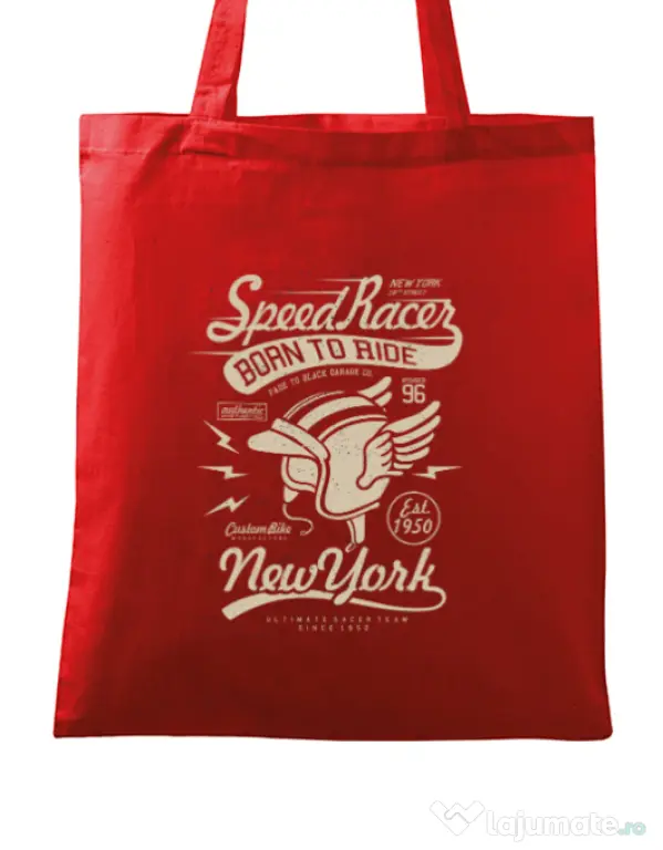 Sacosa din panza Speed Racer Rosu