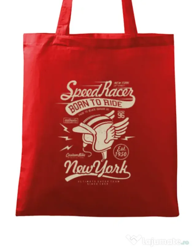 Sacosa din panza Speed Racer Rosu