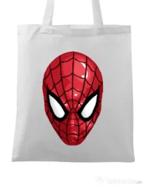 Sacosa din panza Spiderman mask Alb