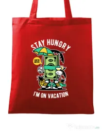 Sacosa din panza Stay Hungry Rosu