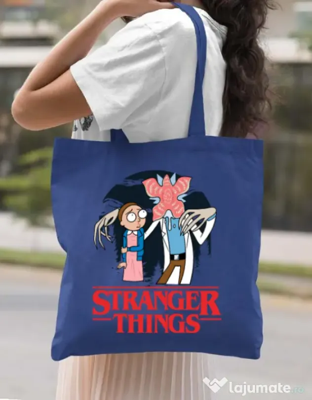 Sacosa din panza Stranger Ricks Albastru regal