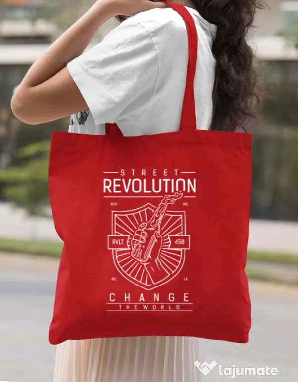 Sacosa din panza Street Revolution Rosu