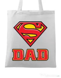 Sacosa din panza Super Dad Alb