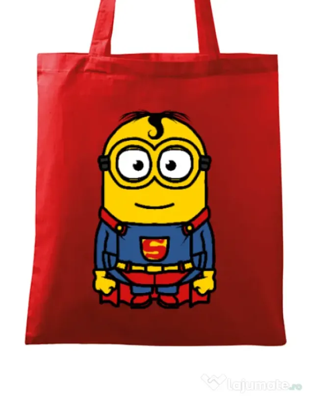 Sacosa din panza Super minion Rosu
