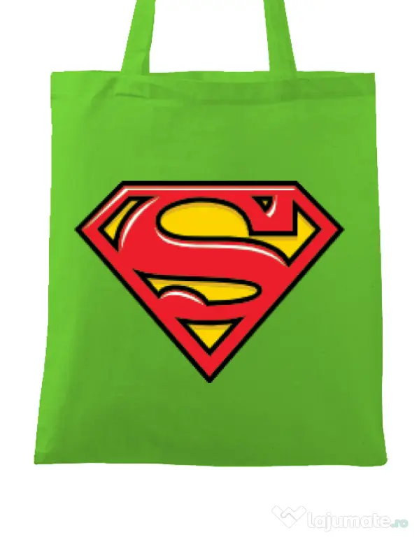 Sacosa din panza Superman Verde mar