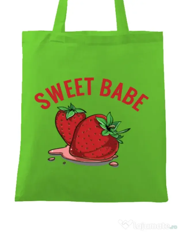 Sacosa din panza Sweet babe Verde mar