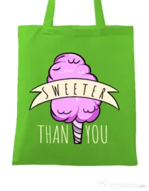 Sacosa din panza Sweeter than you Verde mar