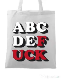Sacosa din panza The alphabet Alb