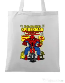Sacosa din panza The Amazing Spiderman Alb