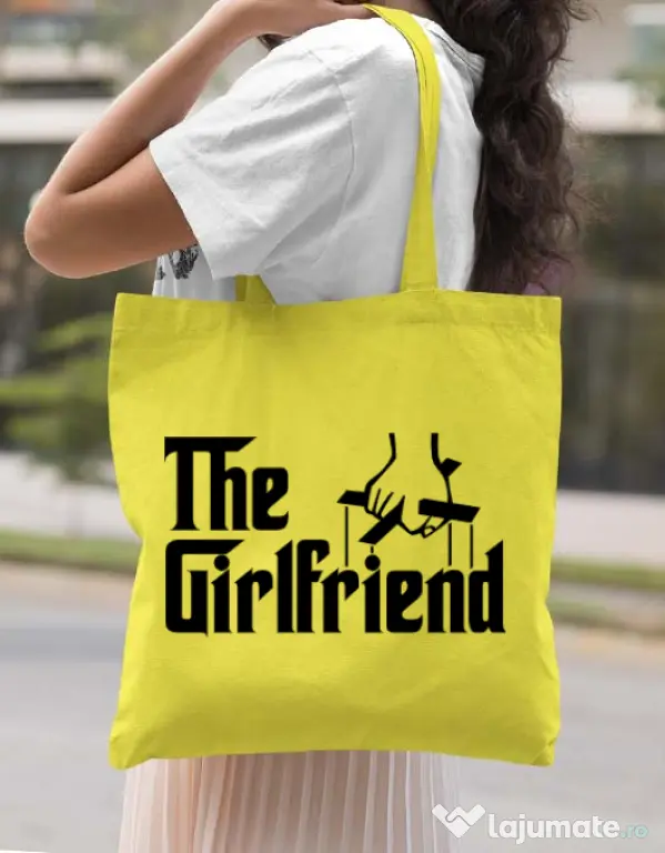 Sacosa din panza The girlfriend Galben
