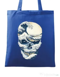 Sacosa din panza The Great Wave off Skull Albastru regal