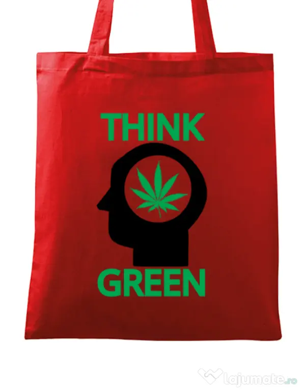 Sacosa din panza Think green Rosu