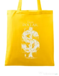 Sacosa din panza Tree Dollar Galben