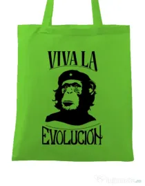 Sacosa din panza Viva la evolucion Verde mar