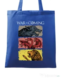 Sacosa din panza War is coming Albastru regal